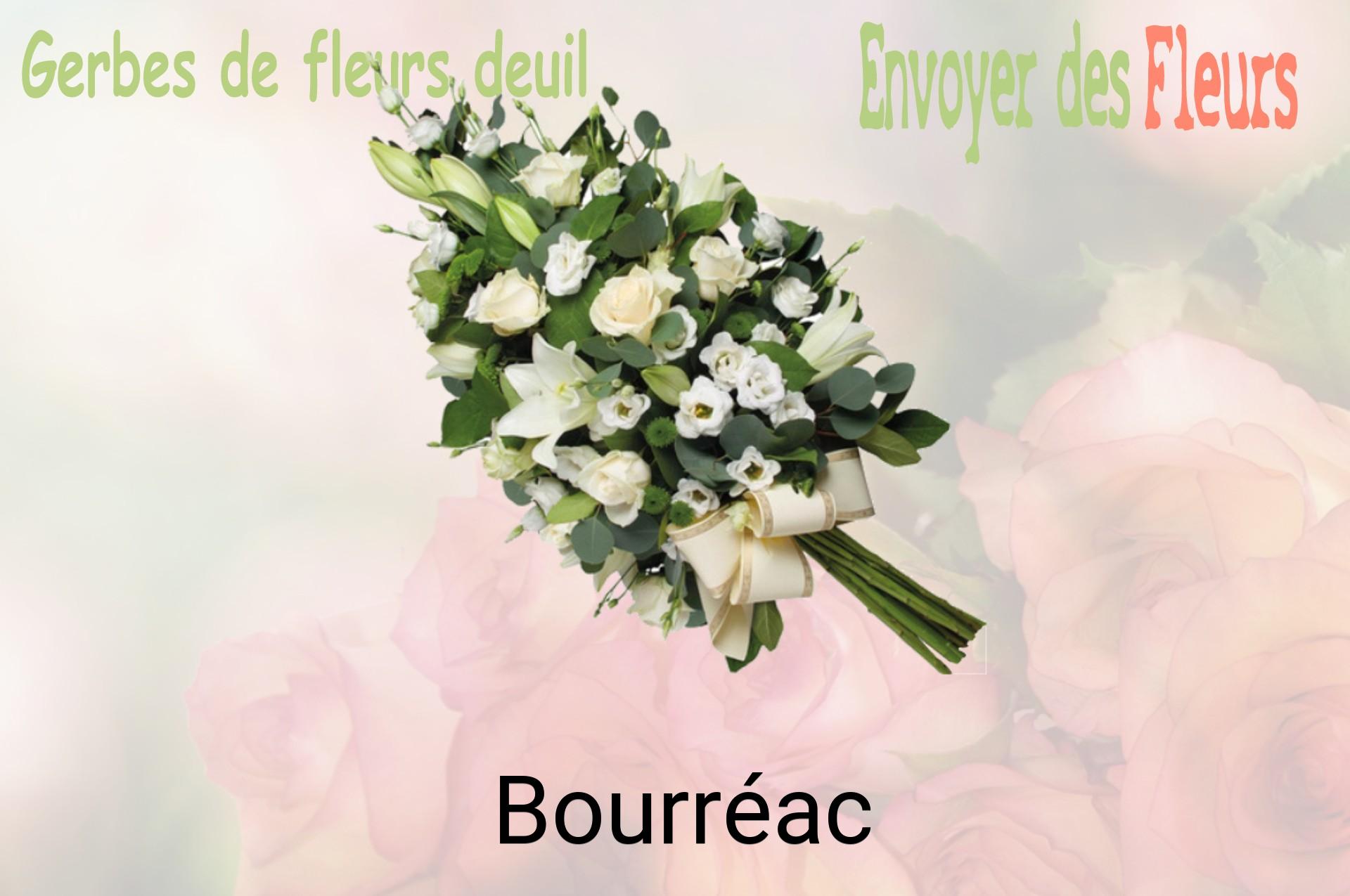 Gerbe de fleurs de deuil livrée à Bourréac